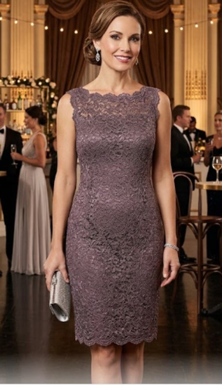 Adrianna Papell Purple Lace Dress Size 4 Petite – EUC